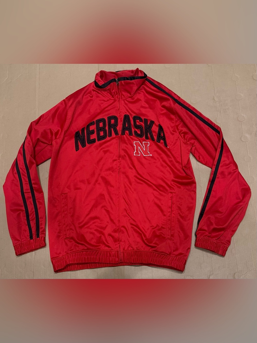 Vintage Nebraska Cornhuskers Bomber Jacket Men’s Size L NCAA USA Quilted